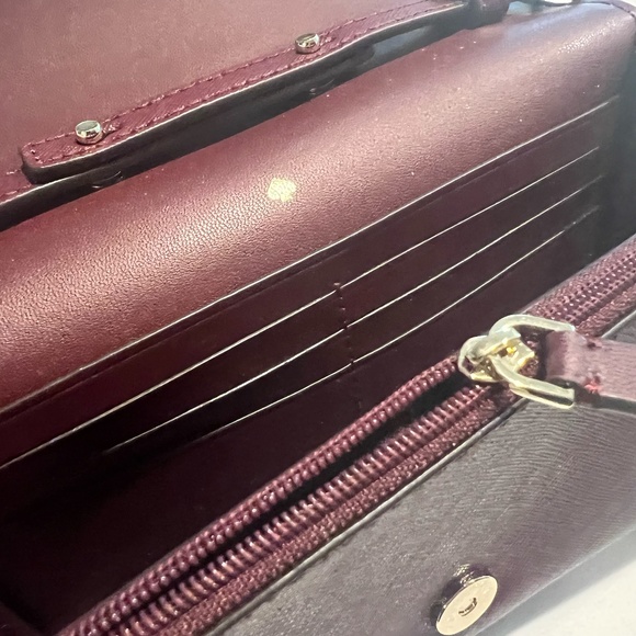 Burgundy Mini leather crossbody bag /clutch (removable strap) By Kate Spade - Picture 6 of 6